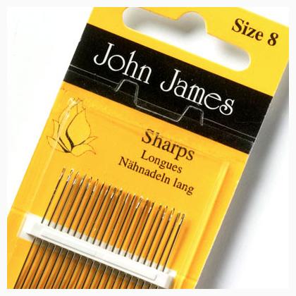 Agujas para coser a mano largas - tamaño 8 de John James - Agujas pasadores  y magnates - Accesorios y Merceria - Casa Cenina